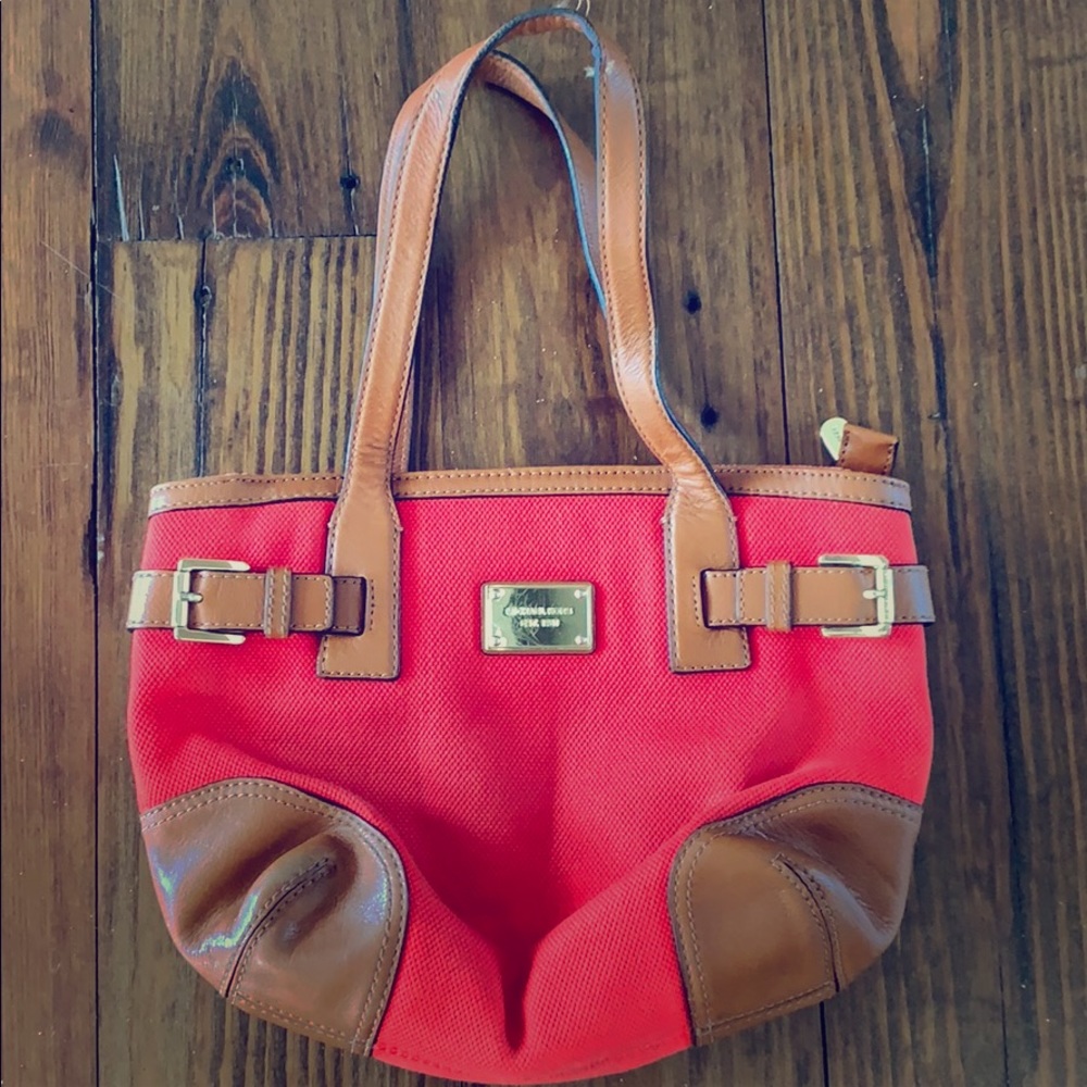 Michael Kors canvas and leather tote